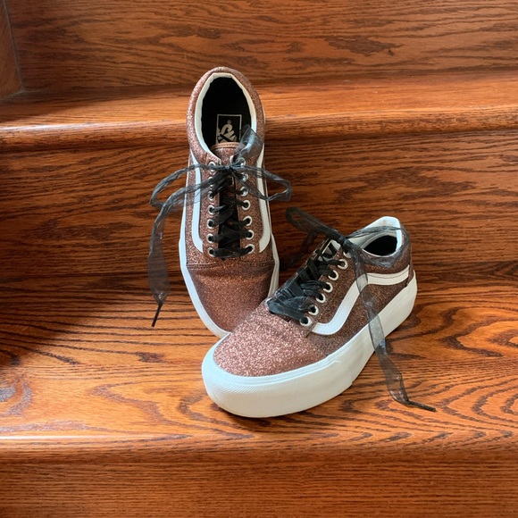vans old skool platform glitter